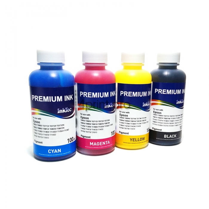 Картинка Комплект пигментных чернил InkTec (E0013-100х4) для 4-х цветных принтеров и МФУ Epson 100мл х 4 от магазина 4print.pro