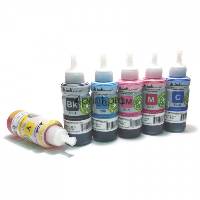 Картинка Комплект светостойких чернил INKSYSTEM для 6-ти цветных принтеров и МФУ Epson 100мл х 6 от магазина 4print.pro